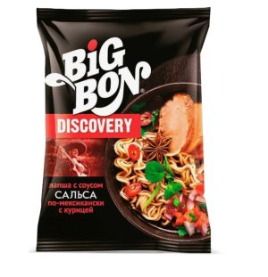Лапша BIG BON DISCOVERY В ПАКЕТЕ по-мексикански со вкусом курицы и соусом сальса, 95 гр
