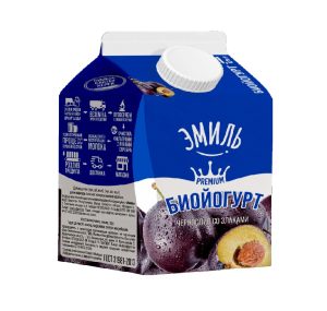 Биойогурт ЭМИЛЬ чернослив со злаками 1,5% 450 гр п/п