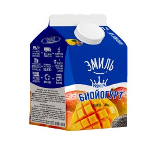 Биойогурт ЭМИЛЬ манго-чиа 1,5% 450 гр п/п