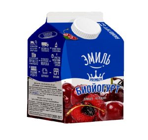 Биойогурт ЭМИЛЬ вишня-черешня 1,5% 450 гр п/п