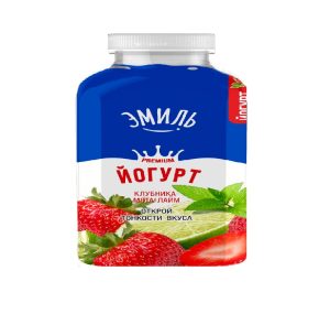 Йогурт питьевой ЭМИЛЬ клубника-мята-лайм 2,5% 310 гр п/бут