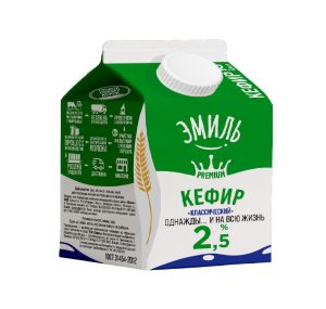 Кефир ЭМИЛЬ 2,5% 450 гр п/п