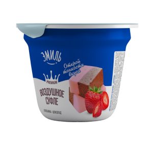 Воздушное суфле ЭМИЛЬ клубника-шоколад 2,5% 160 гр п/стак