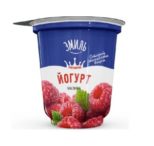 Йогурт ложковый ЭМИЛЬ малина 2,5% 275 гр п/стак