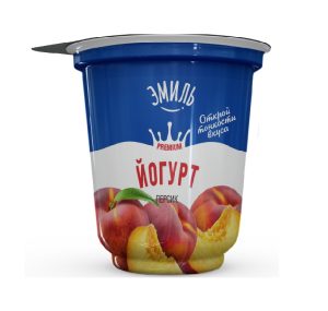 Йогурт ложковый ЭМИЛЬ персик 2,5% 275 гр п/стак