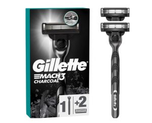 Бритвенный станок GILLETTE Mach3 Charcoal с 2 сменными кассетами