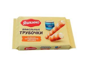Вафельные трубочки ЯШКИНО со вкусом сгущенного молока Яшкино 190 гр