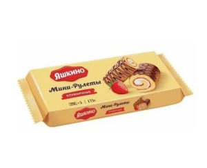 Мини-рулеты ЯШКИНО клубничные 175 гр
