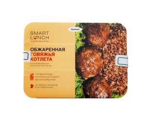 SMART LUNCH Обжаренная говяжья котлета в сопровождении рассыпчатой гречки 270 гр