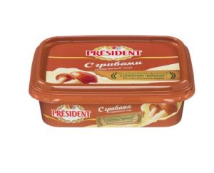 Сыр плавленый PRESIDENT 45% с грибами 200 гр