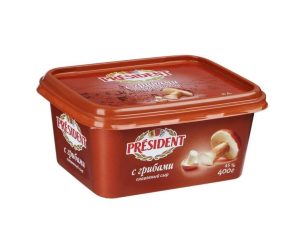 Сыр плавленый PRESIDENT 45% с грибами 400 гр