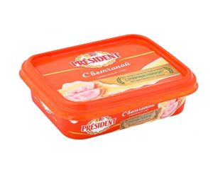 Сыр плавленый PRESIDENT 45% с ветчиной 200 гр