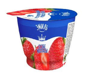 Творожная масса ЭМИЛЬ клубника 4,5% 180 гр п/стак