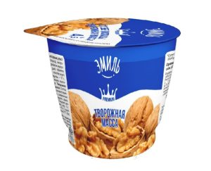 Творожная масса ЭМИЛЬ с грецким орехом 4,5% 180 гр п/стак