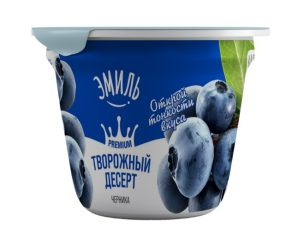 Творожный десерт ЭМИЛЬ черника 10% 165 гр п/стак