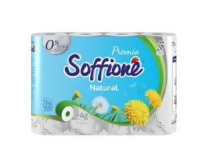 Туалетная бумага SOFFIONE Premio Natural 3 слоя 12 рулонов