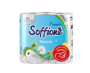 Туалетная бумага SOFFIONE Premio Natural 3 слоя 4 рулона