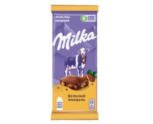 Шоколад MILKA цельный миндаль, 85 гр